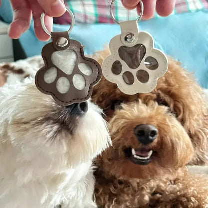 Pet Hair Memorial Keychain PU Leather Keepsake Locket for Cat Dog Fur Collection Memorial Keyring Gifts Decoration Accessories