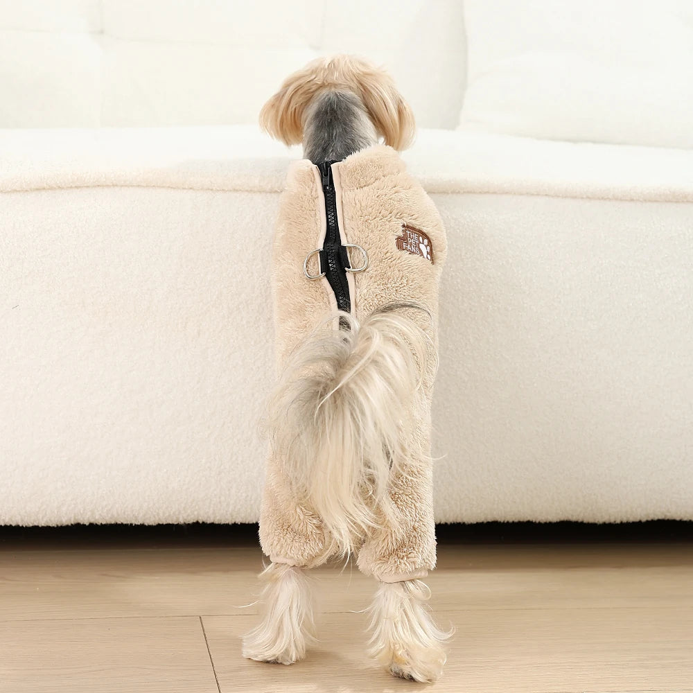 Winter Dog Clothes For Small Medium Dogs Warm Fleece Pet Jumpsuit Pajamas Yorkie Pug Nightshirt Onesie Boy Girls Puppy Overalls