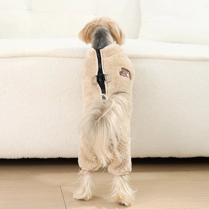 Winter Dog Clothes For Small Medium Dogs Warm Fleece Pet Jumpsuit Pajamas Yorkie Pug Nightshirt Onesie Boy Girls Puppy Overalls