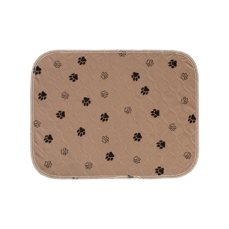 Waterproof Dog Pet Diaper Mat Reusable 3 Layer Absorbent Dog Bed Cat Diaper Pad Bone Paw Print Seat Cover Mat for Sofa Bed Floor