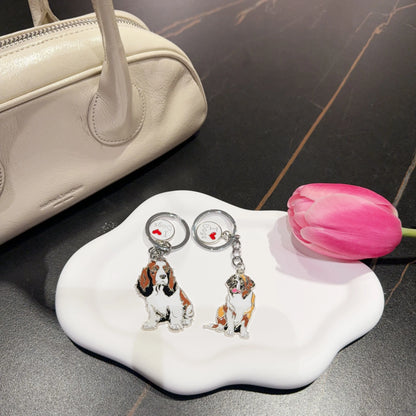 Pet dog car keychain pendant creative metal accessories key ring holiday gifts