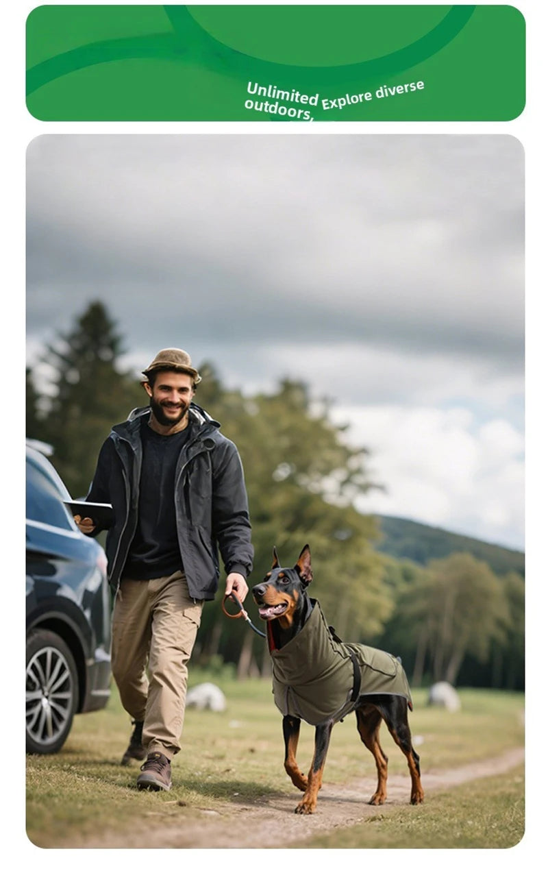 the HYDROHOUND WEATHER GUARD - Large Dog Pet Windbreaker, Dog Raincoat, Pet Storm Coat, Waterproof/Outdoor, Pet Outdoor Waterproof Clothes, Pets Raincoat Accessories