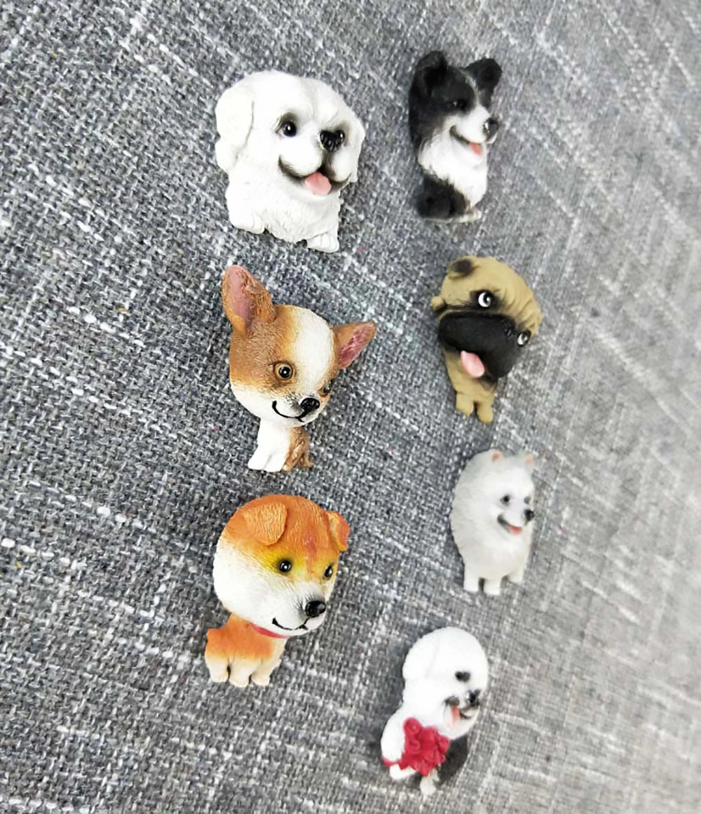 3D animal magnet refrigerator sticker simulation dog labrador Pug corgi Teddy Bichon resin Craft wall door home decoration gifts