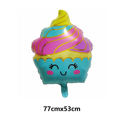 7 Piece Set Donut Ice Cream Five-Pointed Star Aluminum Mold Candy Confetti Balloon Baby Shower Girl Birthday Party Decoration