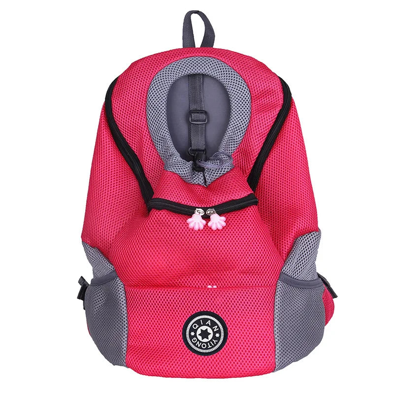 Small Dog Backpack Portable Outdoor Double Shoulder Dog Carrier Bag Pet Bag Travel Breathable Backpack Pet Carrying Supplies