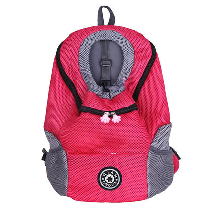 Small Dog Backpack Portable Outdoor Double Shoulder Dog Carrier Bag Pet Bag Travel Breathable Backpack Pet Carrying Supplies