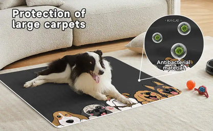 VIKAMA Cute Dog Anti-Dirt Pet Mat-Waterproof, Oil-Resistant, Food-Safe, Quick-Drying, Scratch-Resistant, Easy To Clean