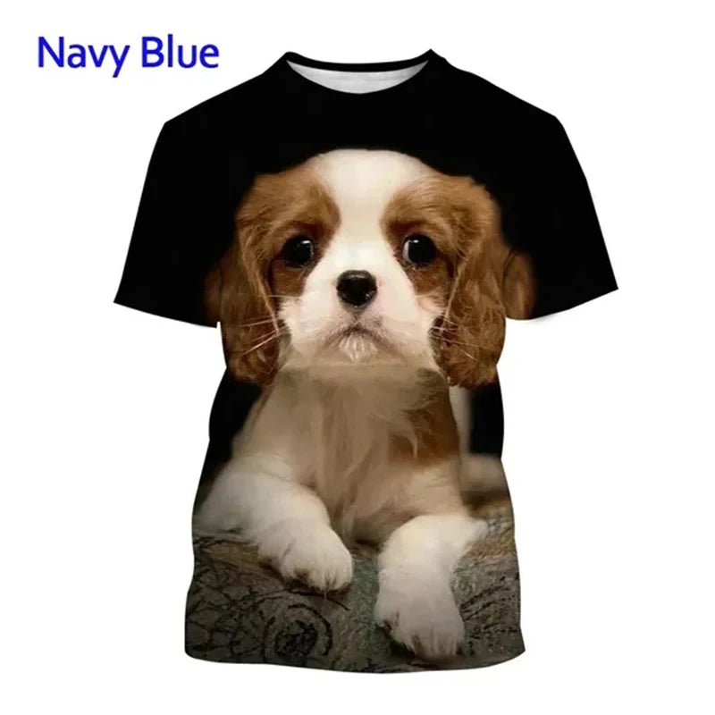 the COOL CAVALIER - Beautiful Cavalier Dog 3D Printed T-Shirt, King Charles Spaniel Fashion, Men/Women's Personality Hip Hop Casual T-Shirt Tees Tops