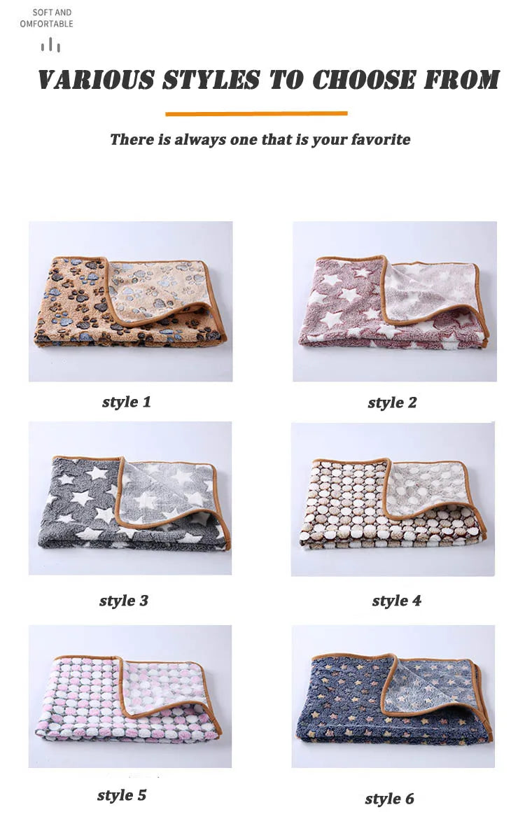 Soft And Fluffy Pet Dog Blanket Cute Star Printing Pet Mat Warm Breathable Skin Friendly Cats And Dogs Bed Blanket Pet Supplies