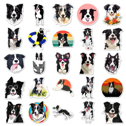 10/30/50PCS Cute Border Collie Animals Sticker Kawaii Dog Cartoon Stickers for Kid Travel Luggage Scrapbooking Graffiti Decals