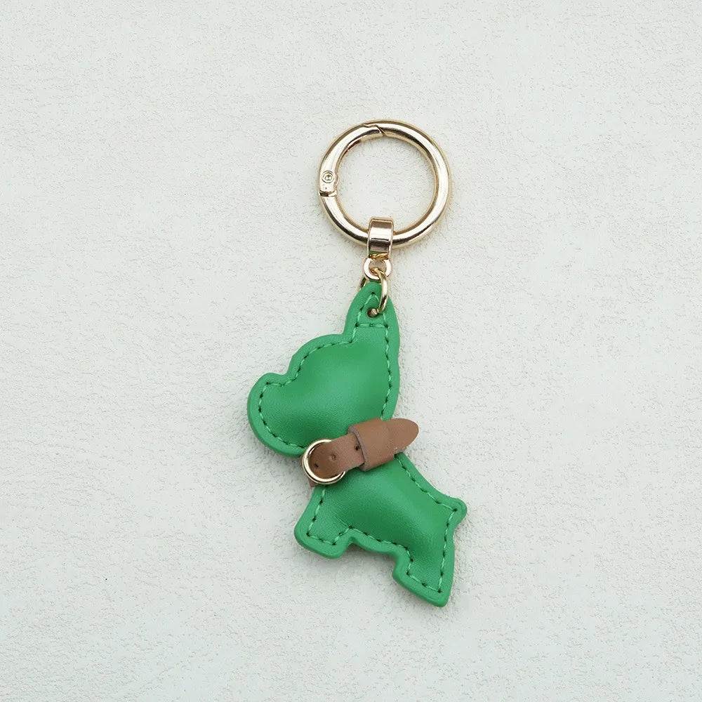 Kawaii Cute Chubby Leather Keychain French Bulldog Charm Dog Dolls Bag Hanging Exquisite Dog Pendant Friend