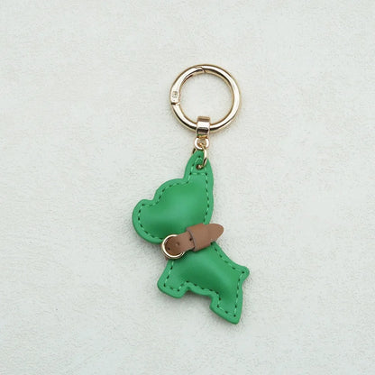 Kawaii Cute Chubby Leather Keychain French Bulldog Charm Dog Dolls Bag Hanging Exquisite Dog Pendant Friend