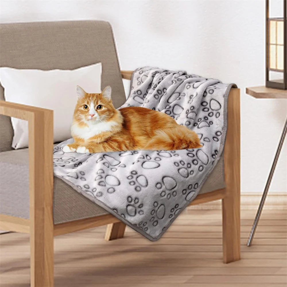Pet Blanket Ultra-soft Fluffy Paw Printed Mat Pet Bed Dog Blanket Warm And Comfortable Blanket Suitable For Cats Dog Accessories