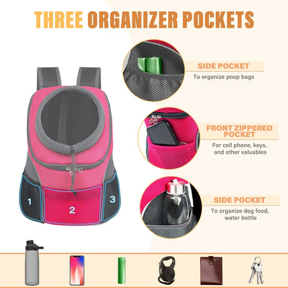 Small Dog Backpack Portable Outdoor Double Shoulder Dog Carrier Bag Pet Bag Travel Breathable Backpack Pet Carrying Supplies