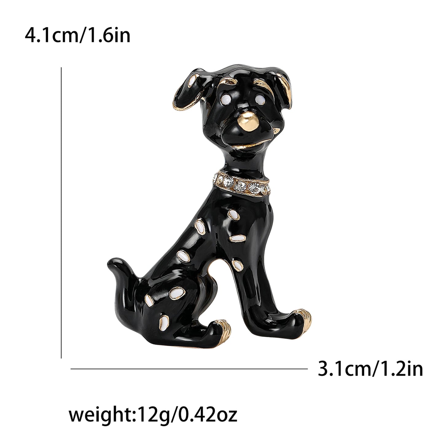 Enamel Puppy Brooches for Women Unisex Rhinestone Animal Pin Dog Lapel Pins Office Party Friend Luxury Gifts Jewelry Accessories
