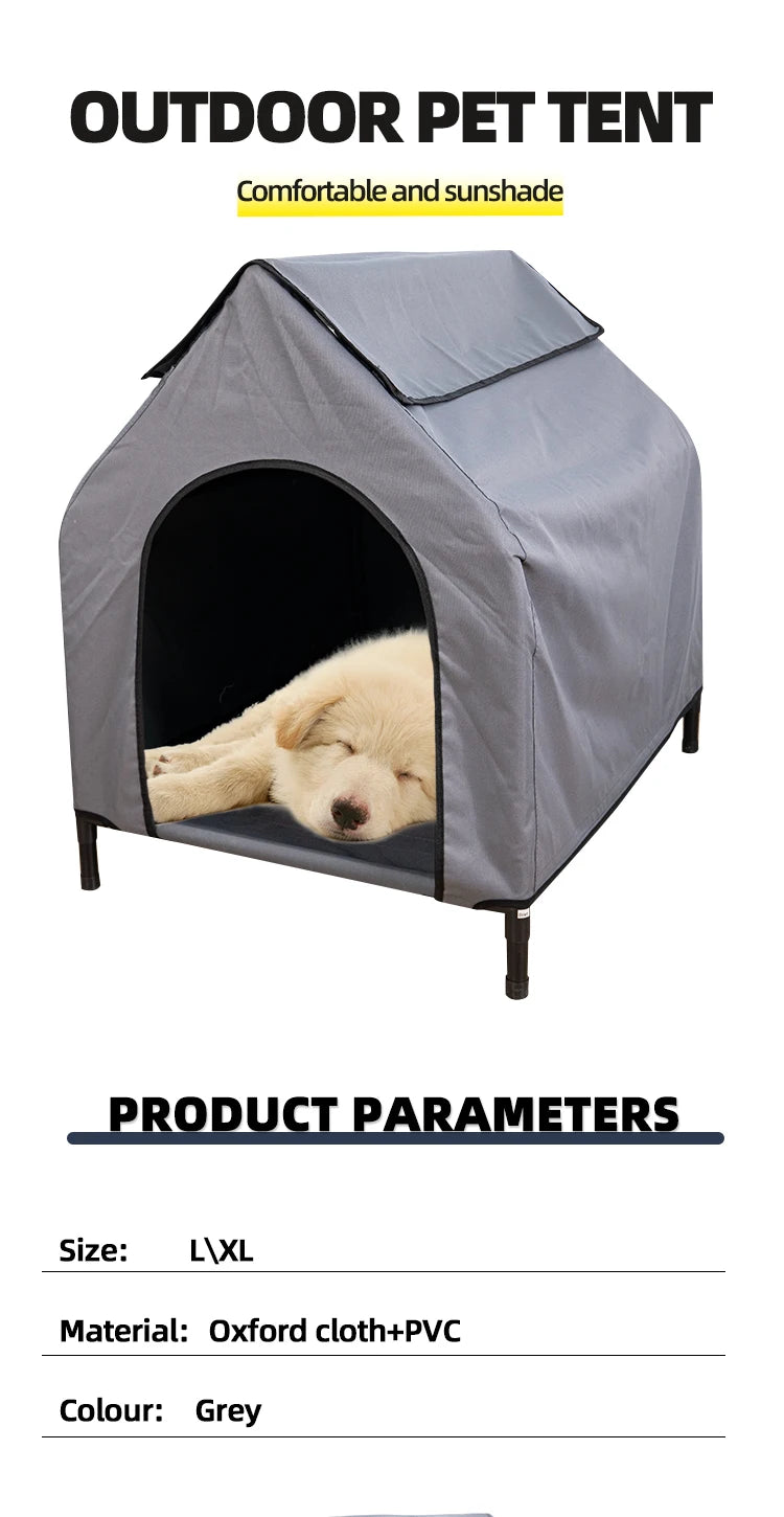 Manufacturer Wholesale Summer Dog Tent Waterproof Breathable Square Shape Classic Style Foldable with Packing