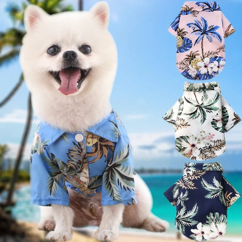 Dog T-Shirts Hawaiian Beach Style Thin Breathable Summer Dog Clothes for Small Dogs Puppy Pet Cat Vest Chihuahua Yorkies Poodle