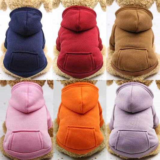 Dog Hoodie with Pockets - Warm Fleece Sweater for Small Dogs Like Chihuahuas (Cozy Coat, Machine Washable, Outdoor & Indoor Use)