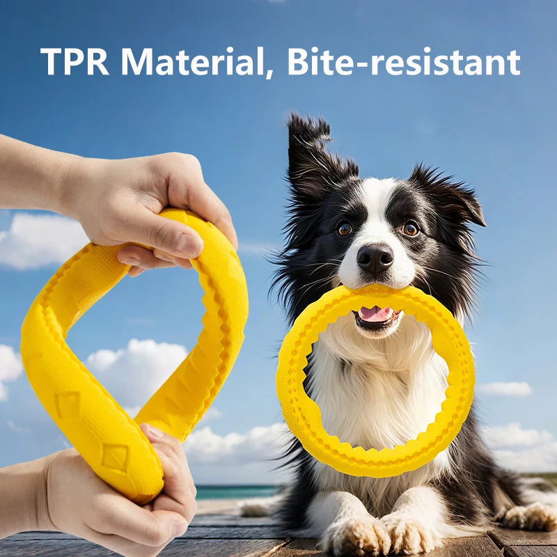 TPR Dog Toy Interactive Pet Flying Disk Training Ring Bite-Resistant Floating Toy for Dogs Aggressive Chewing Pet Toys