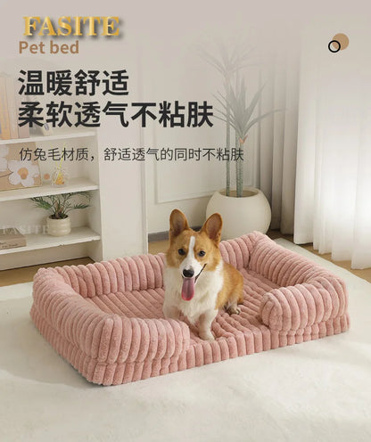 2025 Cross-border new product pet litter winter warm large dog kennel pet mat cat litter dog bed dog mat