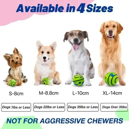 Pet Dog Toy Ball Wobble Wag Giggle Sound-Emitting Glow Ball Interactive Dog Toy Funny Indoor or Outdoor Play Agility Training
