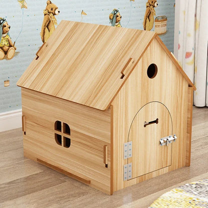 the RED BARN DOGHOUSE - Top Cover Doghouse, Outside Easy Installed Winter Gate Door Window External Entrance Nest, Home Pets Products