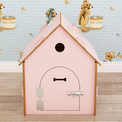 the RED BARN DOGHOUSE - Top Cover Doghouse, Outside Easy Installed Winter Gate Door Window External Entrance Nest, Home Pets Products