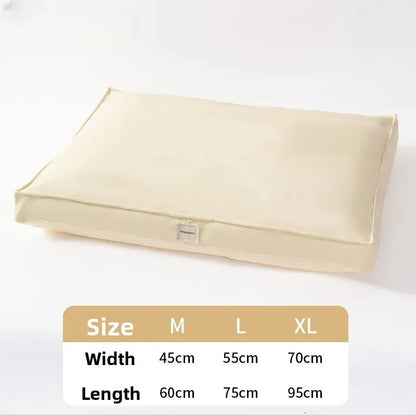 t‌he COZY COOLING PET MAT - All-Season Washable Leather Dog Bed - Removable Pet Mat, Summer Cooling Pad, Cozy Sleep Solution, Durable Pet Furniture