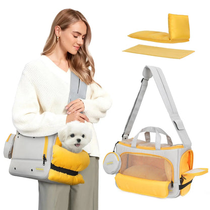 Pet Travel Carrying Bag Crossbody Bag Portable Puppy Pet Bag Handbag with Adjustable Shoulder Strap Small Pet Supplies