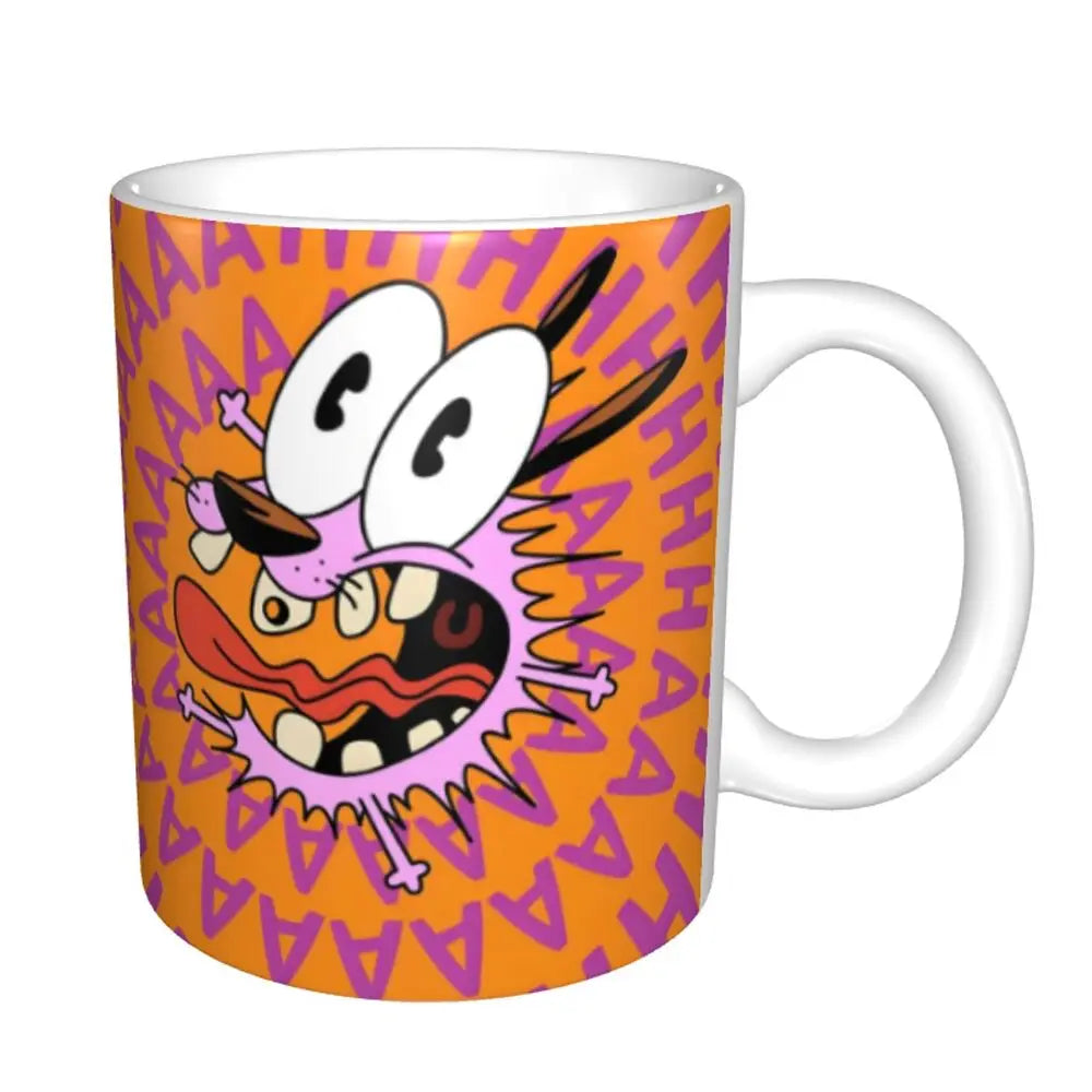 Personalized C-Courage The Cowardly Dog Coffee Mug DIY Ceramic Milk Tea Mug Cup