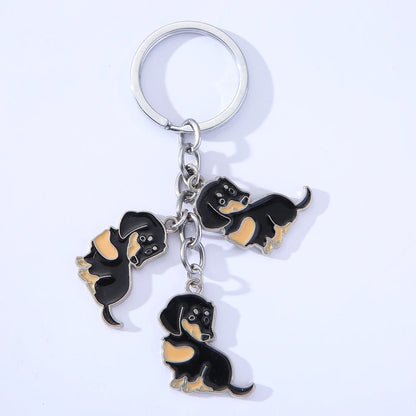 Pet dog car keychain pendant creative metal accessories key ring holiday gifts