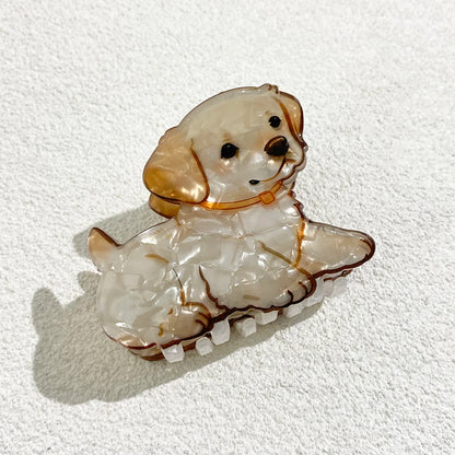 Cute Cartoon Acrylic Corgi Chihuahua Dog Printed Hair Clip Claw For Women Girls New Geometric Hairpin Hair Accessories Tool