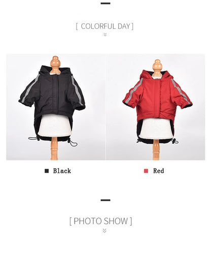 the REFLECTIVE ROVER JACKET - Reflective Pet Clothes, Autumn/Winter Pet Dog Waterproof Warm Coat, Cotton Hooded Jacket, The Dog Face Small Dog Clothes