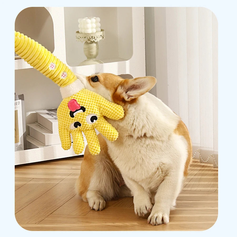 Dog Teething Plush Pet Teething Toys Palm-Shaped Squeaky Plush Chewing Toy Pet Supplies Bite Resistant Cute Plush Squeaky Dog To