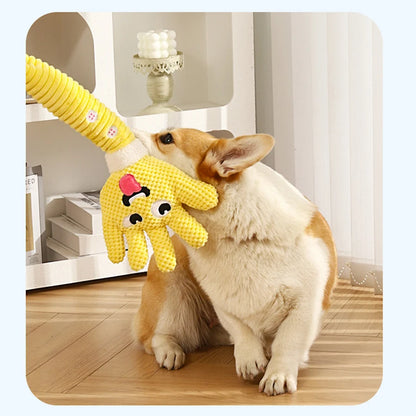 Dog Teething Plush Pet Teething Toys Palm-Shaped Squeaky Plush Chewing Toy Pet Supplies Bite Resistant Cute Plush Squeaky Dog To