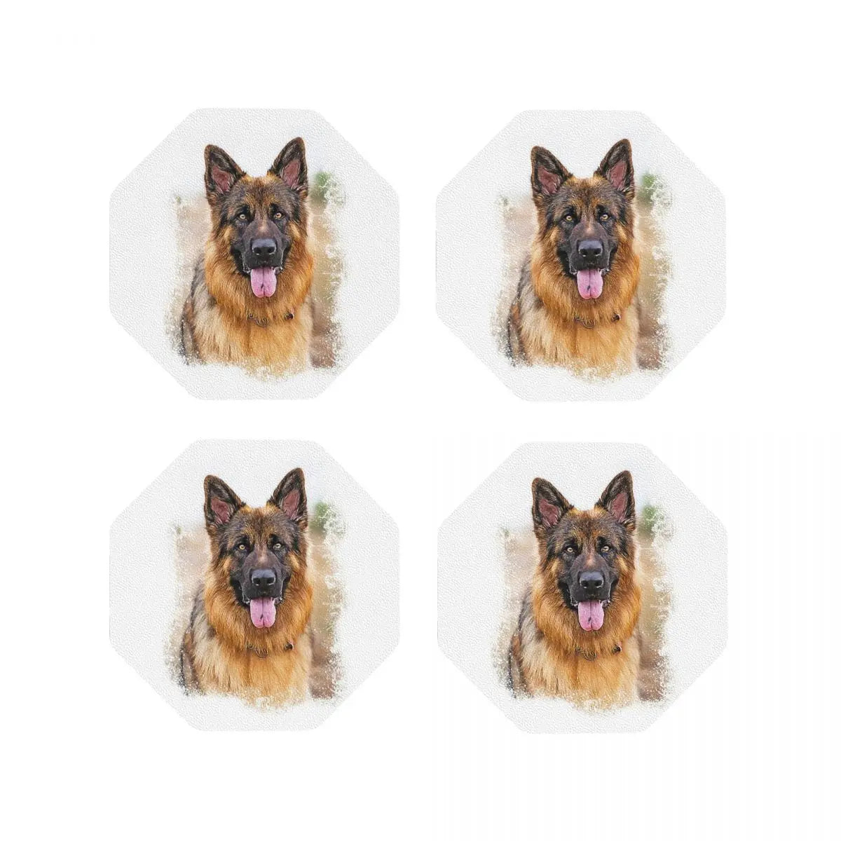 German Shepherd Dog Coasters Kitchen Placemats Non-slip Insulation Cup Coffee Mats For Decor Home Tableware Pads Set of 4