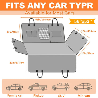 Benepaw Dog Car Seat Cover Waterproof Mesh Window Pet Vehicle Hammock Scratchproof Nonslip Puppy Backseat Cover For Trucks SUV