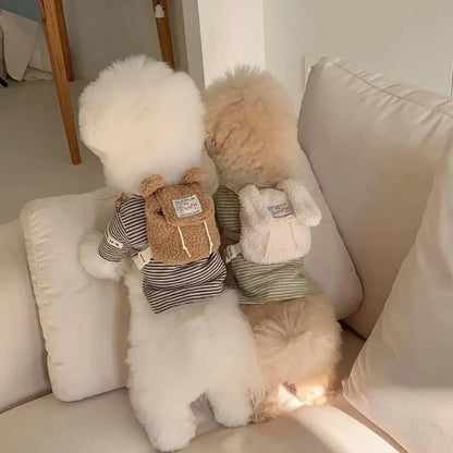 Ins Pet Dog Pet Outdoor Pets Plush Backpacks Backpack Snack Bags Teddy Decorations Dog Accessories for Small Dogs Dog Poop Bag