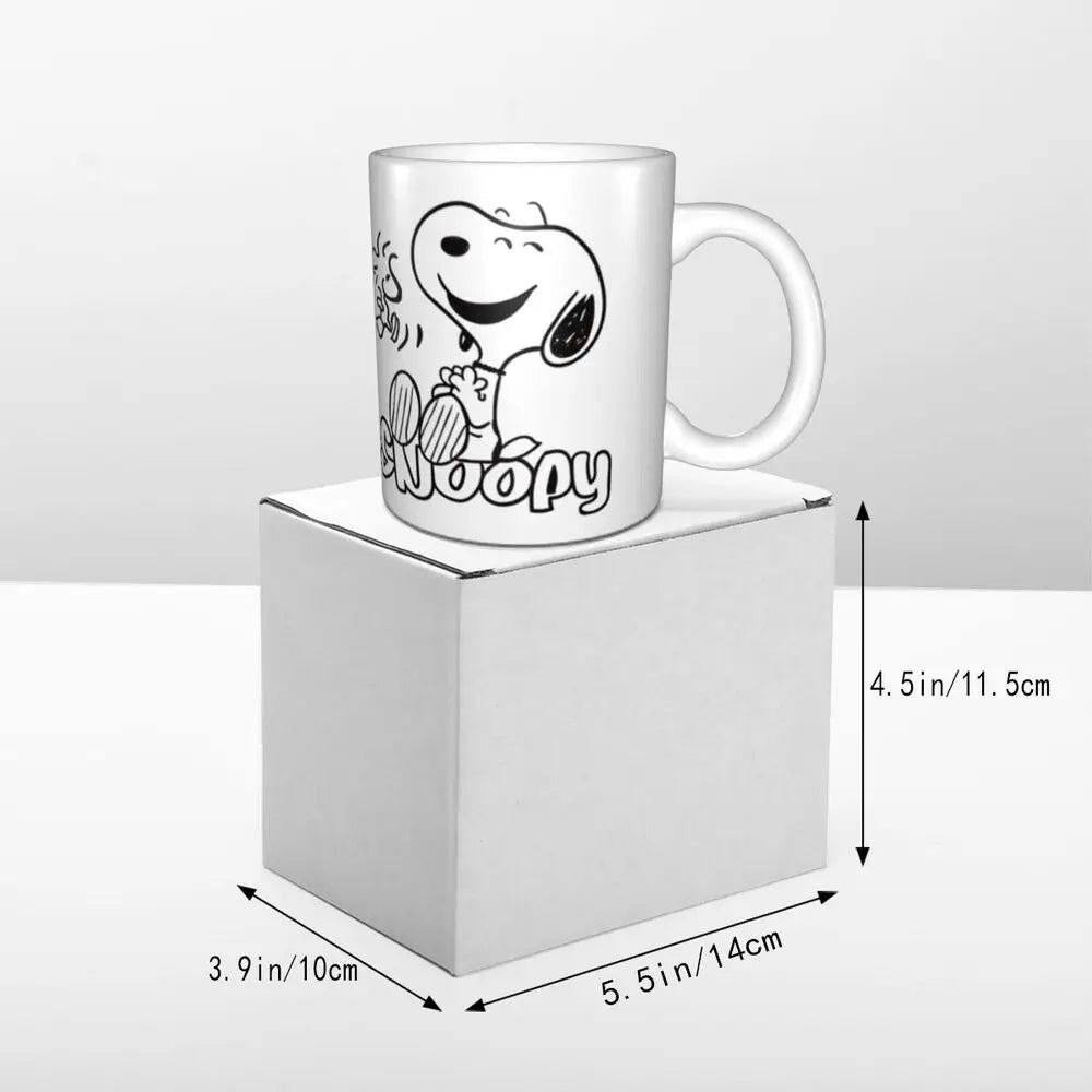 Manga Snoopy Woodstock Cartoon Dog Coffee Mug DIY Customized Ceramic Tea Milk Mug