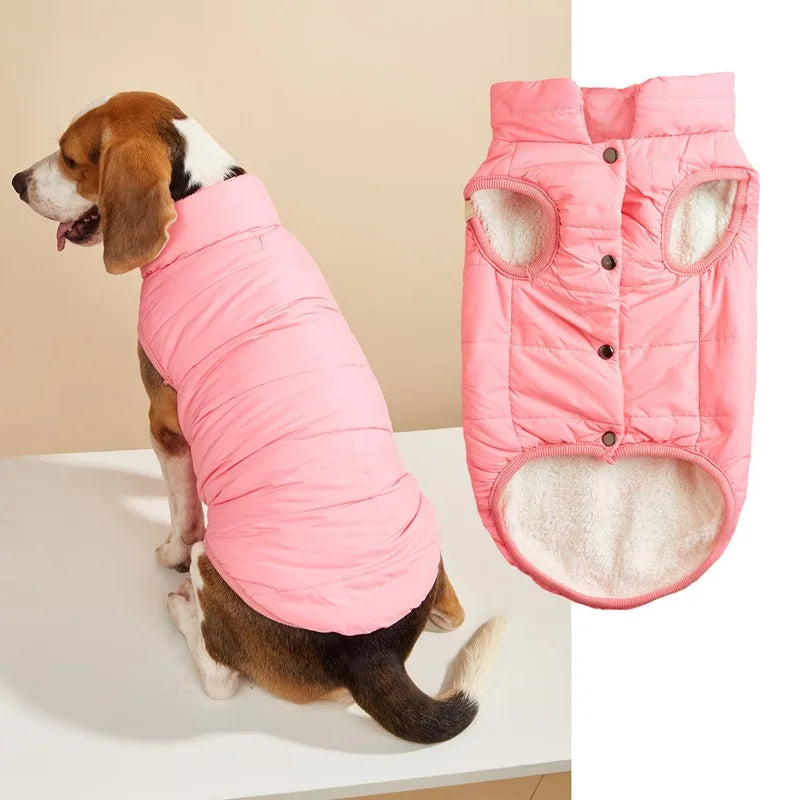 Winter Pet Dog Coat Winter Warmth Clothes Winter Dog Vest With Integrated Keep Warm Fleece Back Zipper For Small Medium Dog