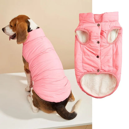 Winter Pet Dog Coat Winter Warmth Clothes Winter Dog Vest With Integrated Keep Warm Fleece Back Zipper For Small Medium Dog