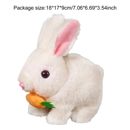 New Simulation Electric Rabbit Pet Toys Cute Electric Rabbit Interactive Toys Gift for Toddlers Birthday Plush Carrot Bunny Toys
