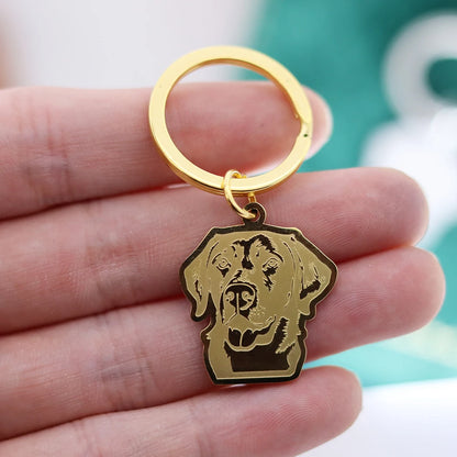 Stainless Steel Charms French Bulldog Dog Men's Trendy Punk Keychain for Women Men Jewelry Kids Gifts Key Bag Deco Accessories
