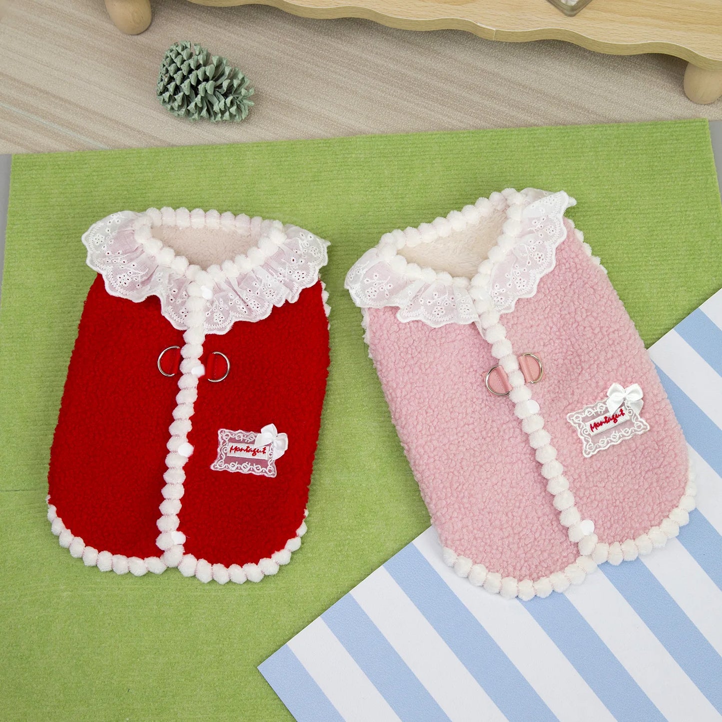 Dog Waistcoat Winter Warm Puppy Clothes for Small and Medium Doggy Pomeranian Chihuahua Vest With Button With D-Ring