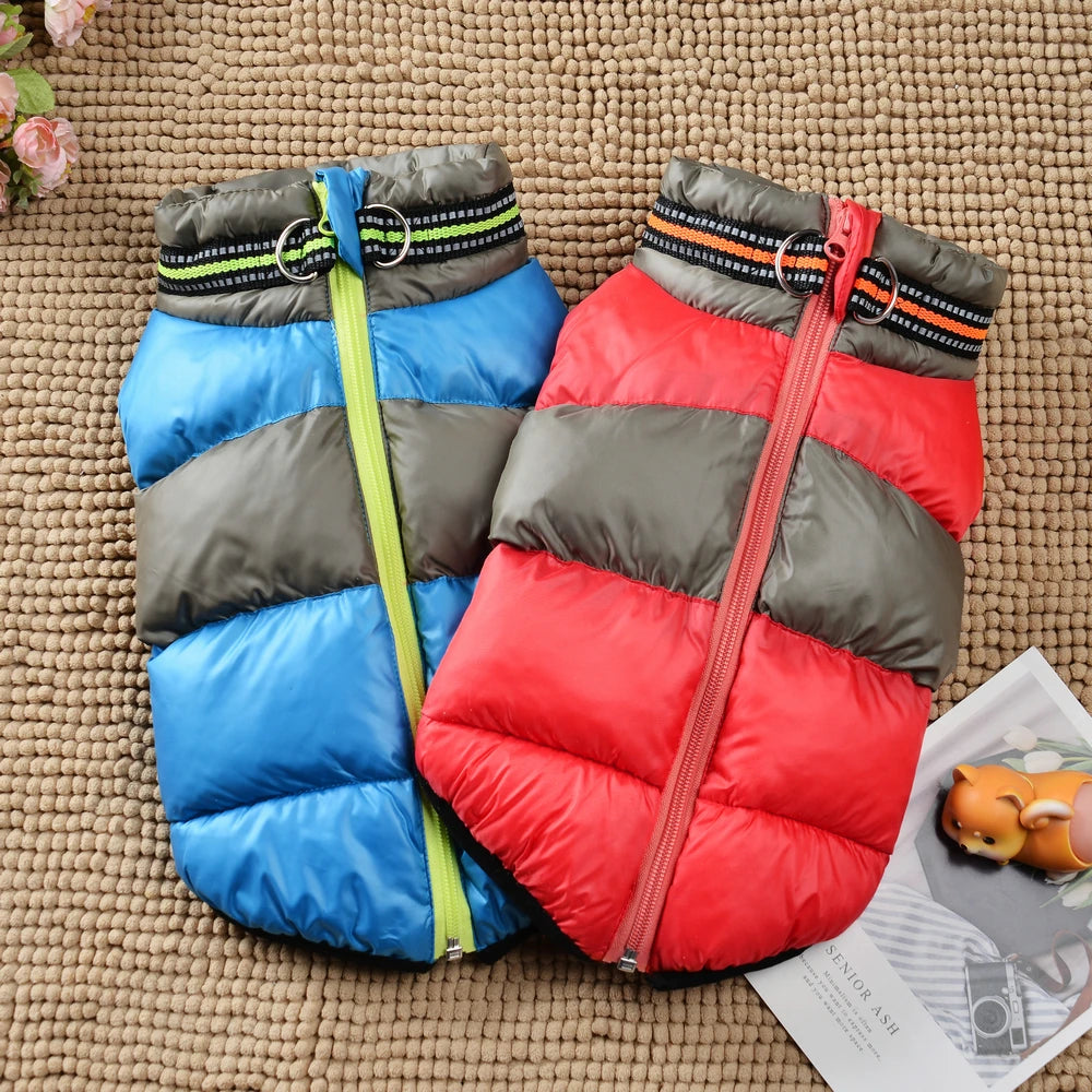 Warm Dog Vest Coat For Winter Cat With Zipper Outdoor Waterproof Puppy Jacket Windproof Pet Outfits For Small Dogs Cat Chihuahua