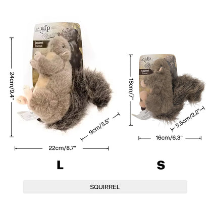All For Paws Dog Faux Fur Squirrel Toys For Dogs Animal Realistic Squeaker Wildlife Fleece No-Toxic Dolls Pet Accessories
