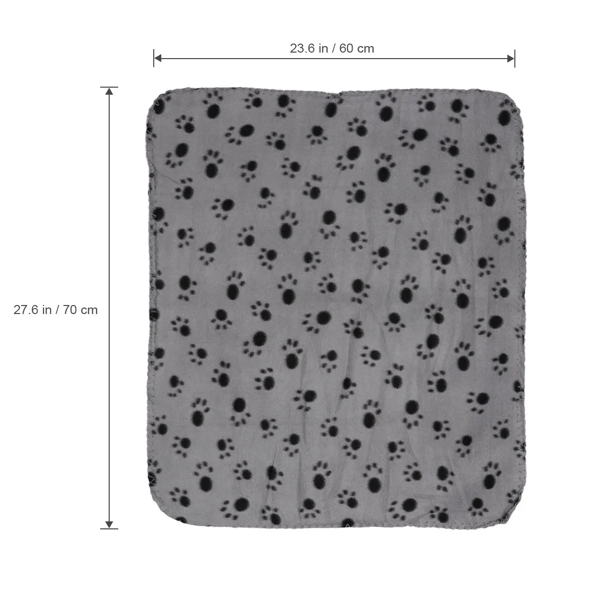 Pet Double-Sided Fleece Blanket Dog Cat Animal Paw Pattern Grey Background Puppy Kitten Bed Sleep Mat Warm Soft Comfort