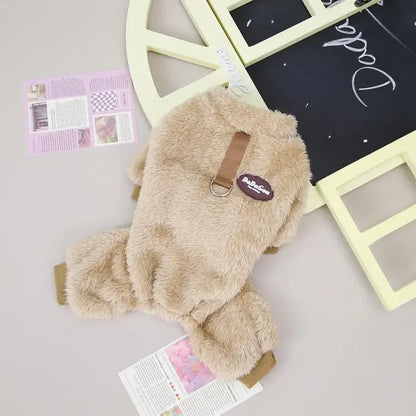 Autumn Winter Dog Cat Warm Clothes Pullover Plush Jumpsuit for Small Medium Dogs Chihuahua Poodle Bulldog Four-legged Coat