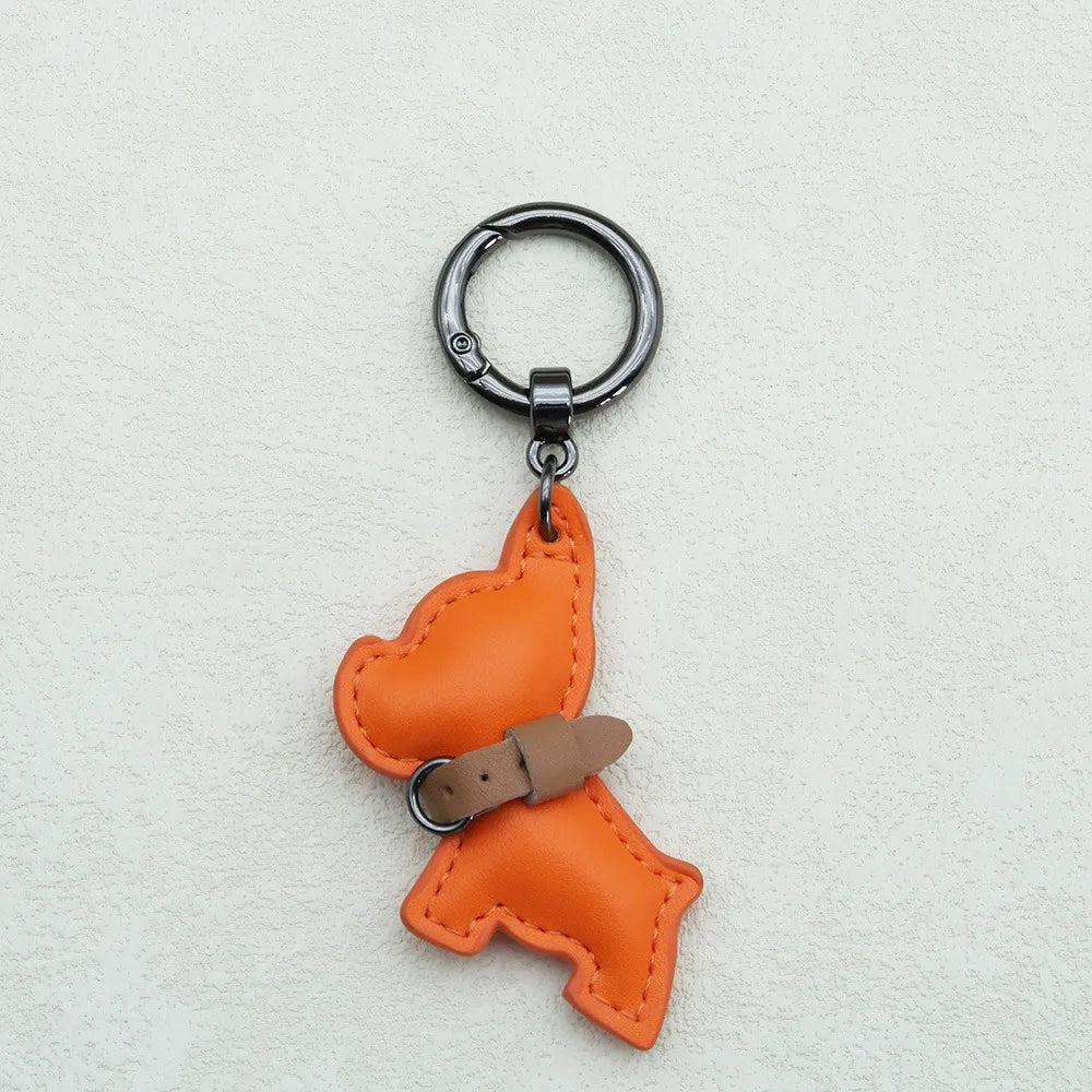 Kawaii Cute Chubby Leather Keychain French Bulldog Charm Dog Dolls Bag Hanging Exquisite Dog Pendant Friend