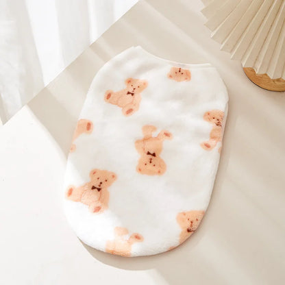 Flannel Dog Clothes Pet Clothes for Small Medium Dogs Soft Puppy Vest Cute Paw Print Chihuahua Coat Yorkshire Vest Pet Costume